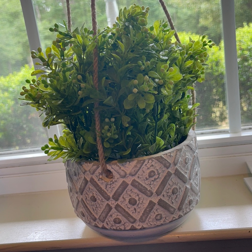 artificial hanging plant decor